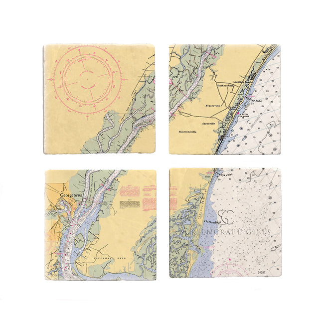DeBordieu, SC - Marble Coaster Set