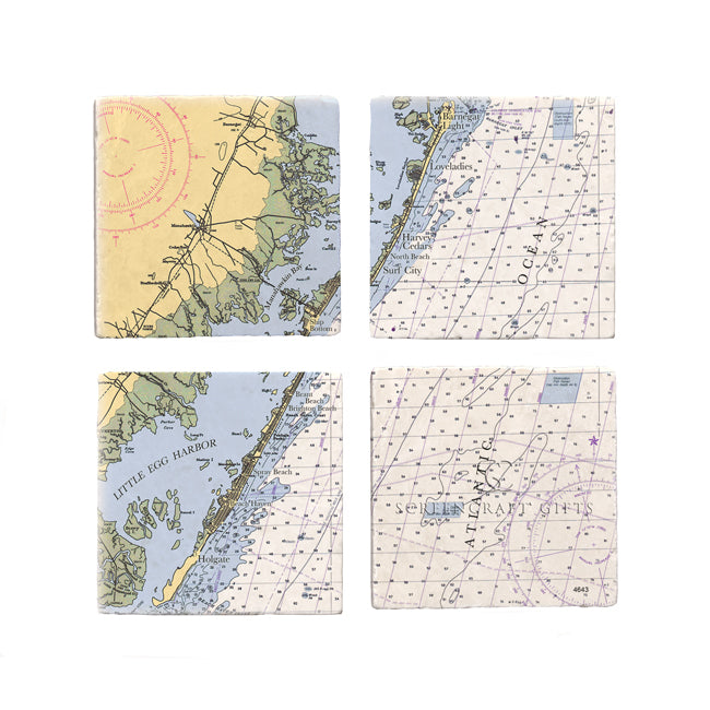 Long Beach Island, NJ- Marble Coaster Set