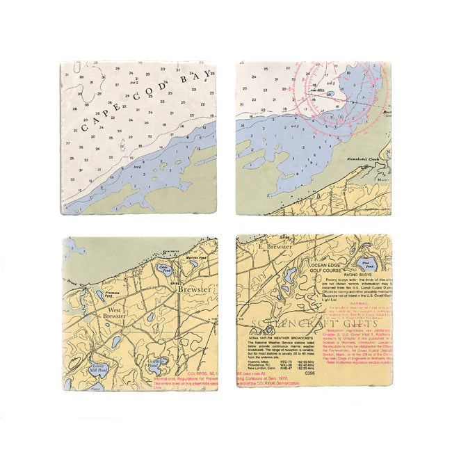 Brewster,  MA - Marble Coaster Set