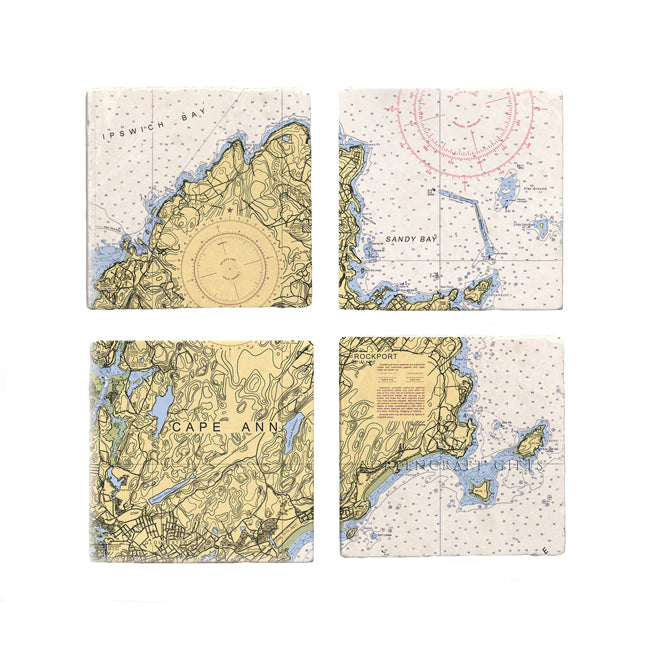 Rockport, MA- Marble Coaster Set