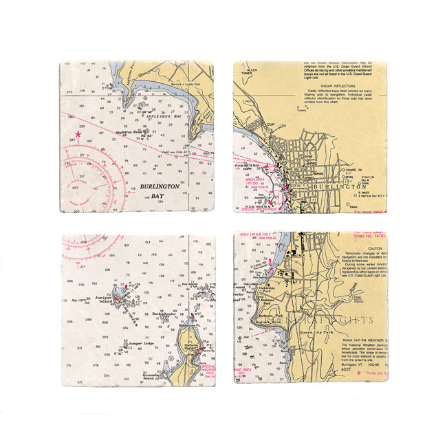 Burlington, VT - Marble Coaster Set
