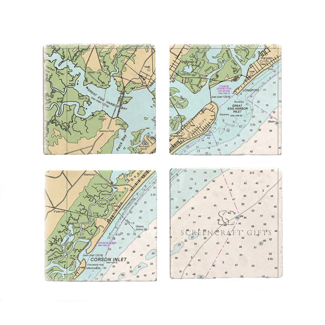 Ocean City, NJ - Marble Coaster Set