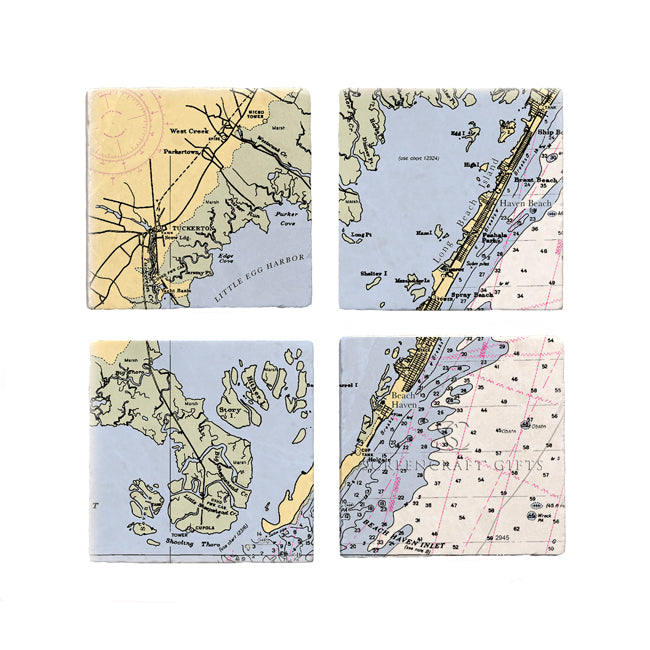 Beach Haven, NJ- Marble Coaster Set