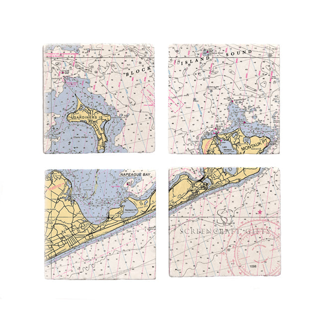 Montauk, NY- Marble Coaster Set