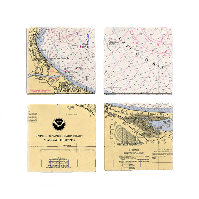 Sandwich, MA - Marble Coaster Set