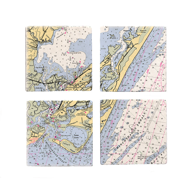 Chincoteague, VA - Marble Coaster Set