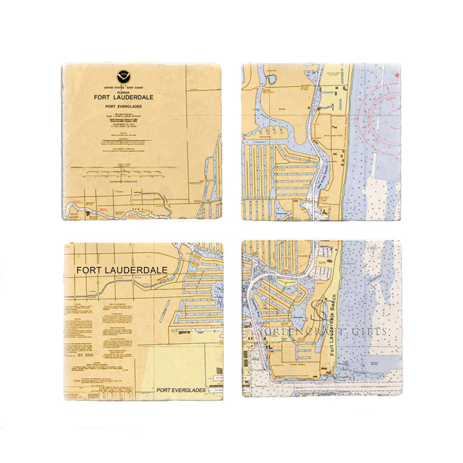 Fort Lauderdale, FL- Marble Coaster Set