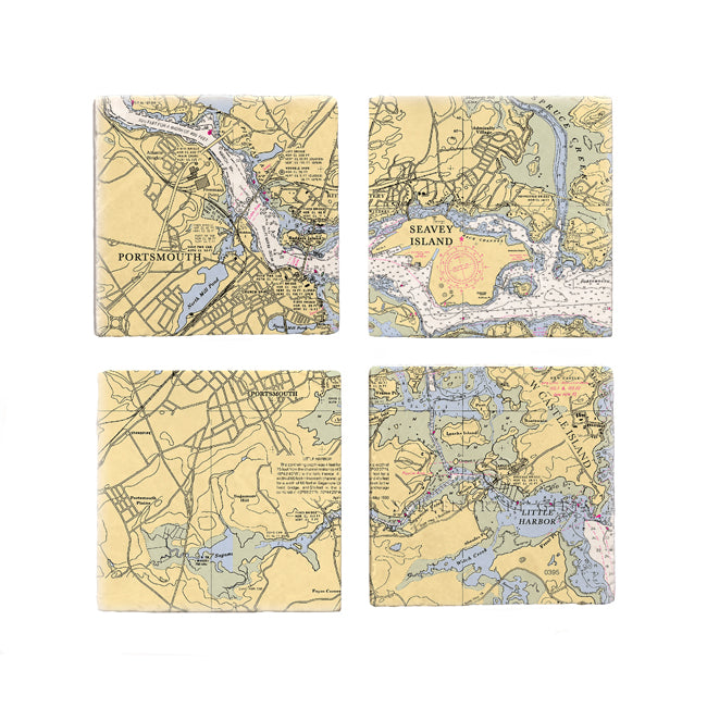 Portsmouth, NH - Marble Coaster Set