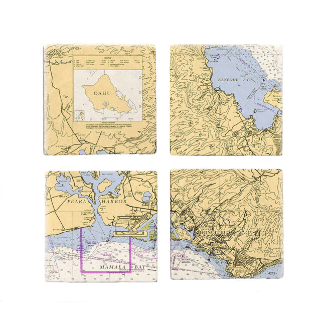 Pearl Harbor- Marble Coaster Set