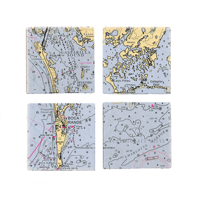 Boca Grande, FL- Marble Coaster Set