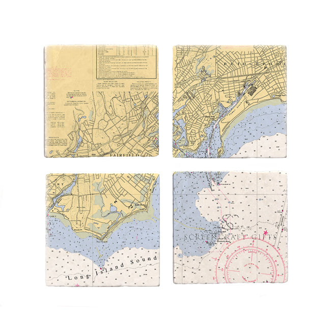 Fairfield, CT- Marble Coaster Set