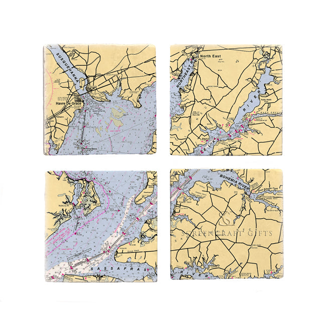 North East, MD - Marble Coaster Set