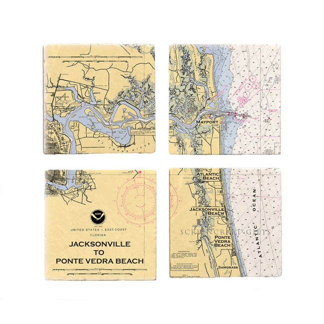 Jacksonville, FL - Marble Coaster Set