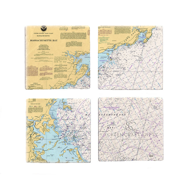 Massachusetts Bay - Marble Coaster Set