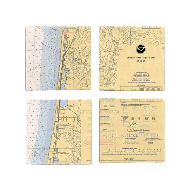Rockaway, OR- Marble Coaster Set