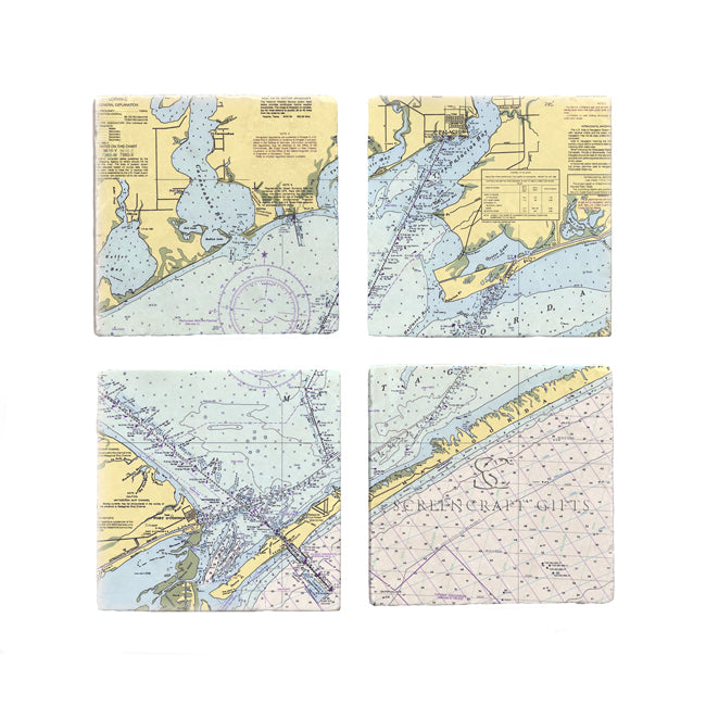 Matagorda Bay, TX- Marble Coaster Set
