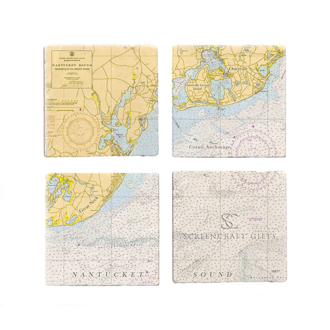Osterville, MA - Marble Coaster Set