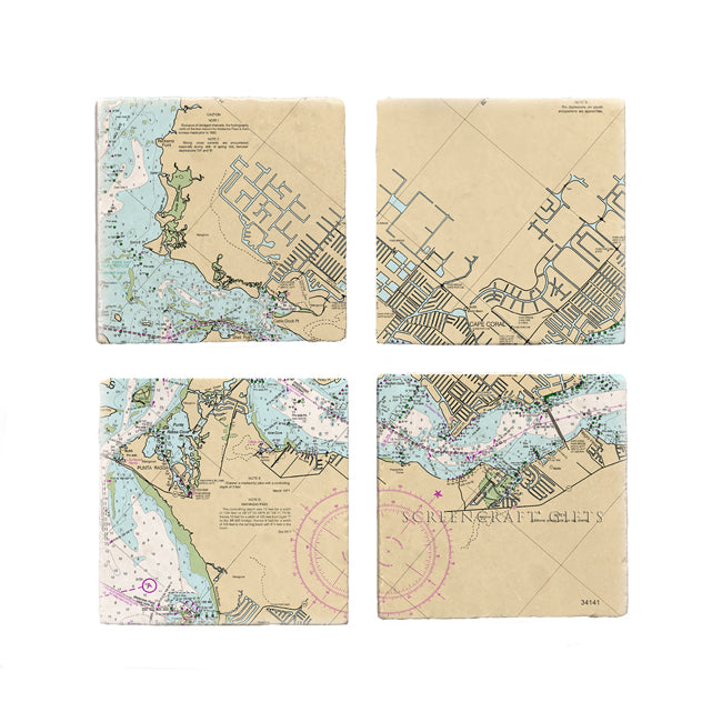 Cape Coral, FL - Marble Coaster Set