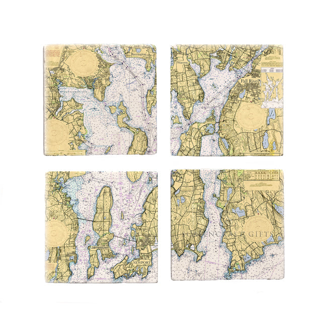 Narragansett Bay- Marble Coaster Set