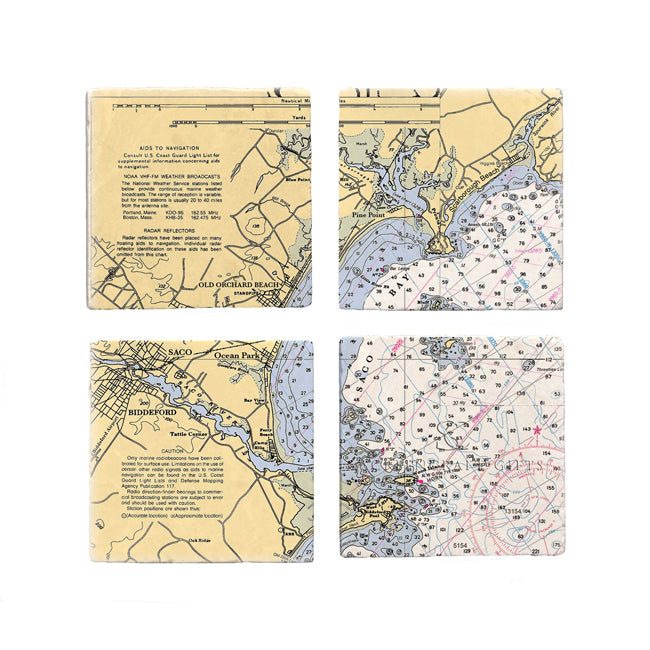 Old Orchard Beach, ME- Marble Coaster Set