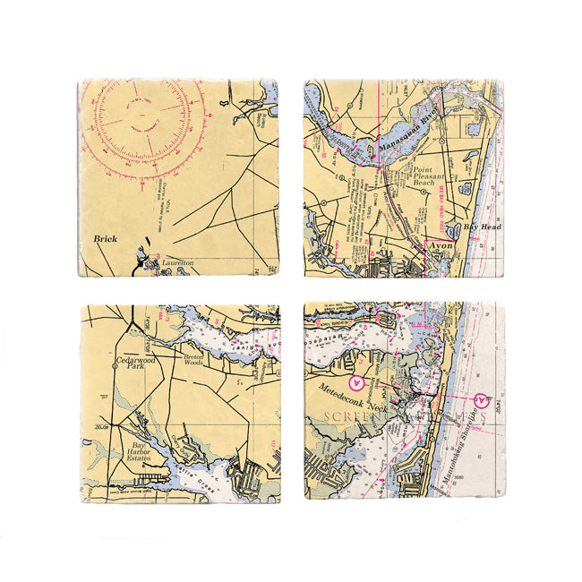 Avon, NJ - Marble Coaster Set