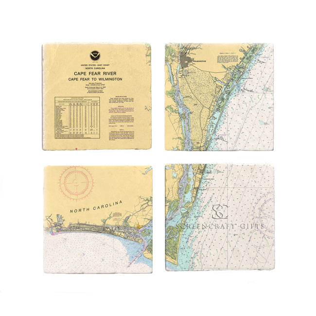 Cape Fear, NC - Marble Coaster Set
