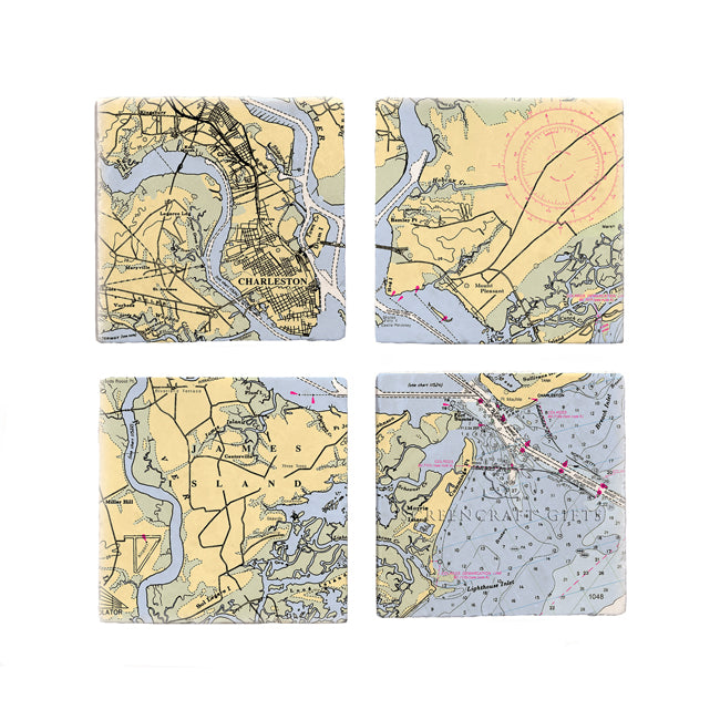 Charleston, SC - Marble Coaster Set