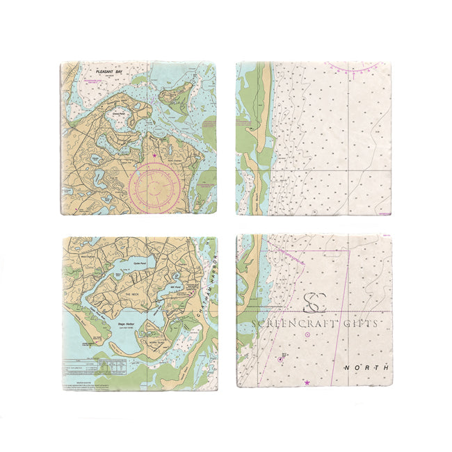 Chatham, MA- Marble Coaster Set