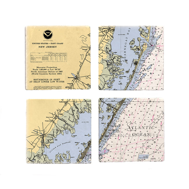 Long Beach Island, NJ- Marble Coaster Set