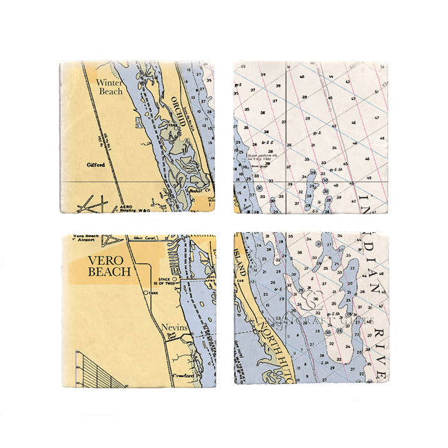 Vero Beach, FL - Marble Coaster Set