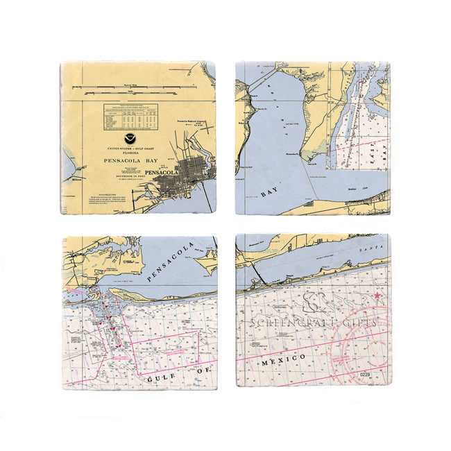 Pensacola, FL- Marble Coaster Set