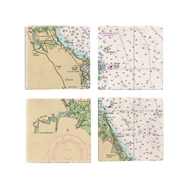 Scituate, MA - Marble Coaster Set
