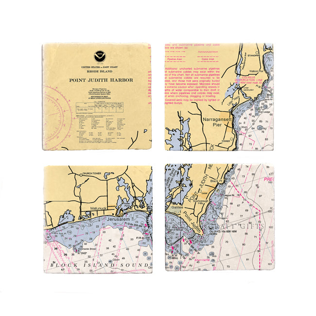 Point Judith, RI - Marble Coaster Set