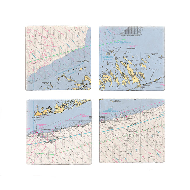 Lower Keys, FL-  Marble Coaster Set