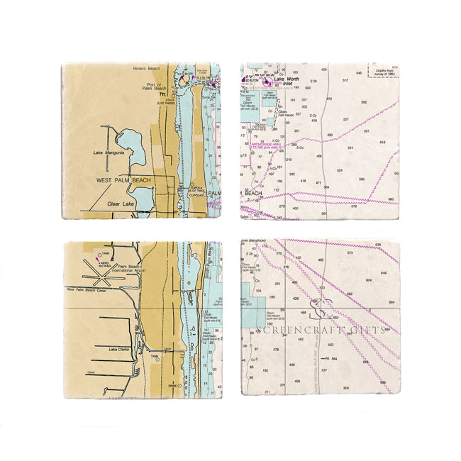 West Palm Beach, FL- Marble Coaster Set