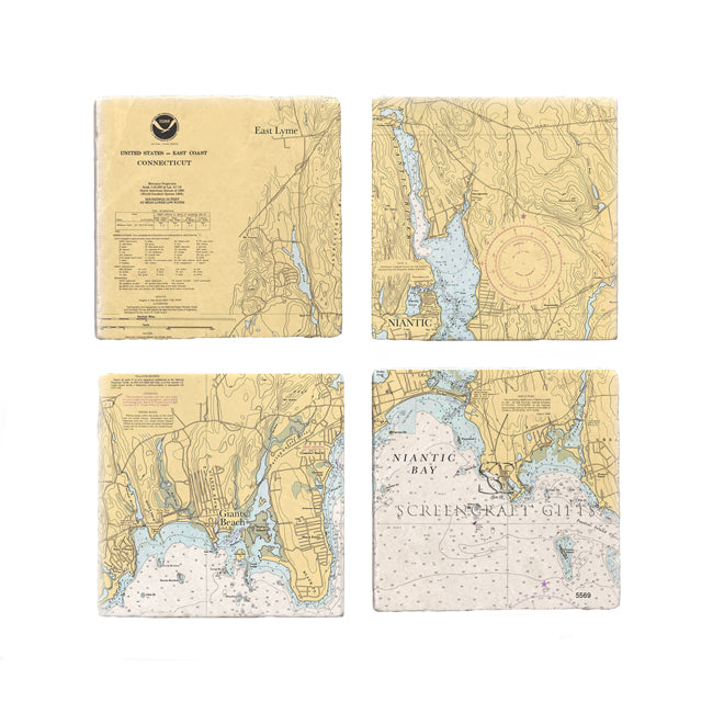 Niantic, CT - Marble Coaster Set