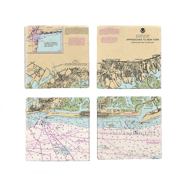 Long Beach, NY- Marble Coaster Set