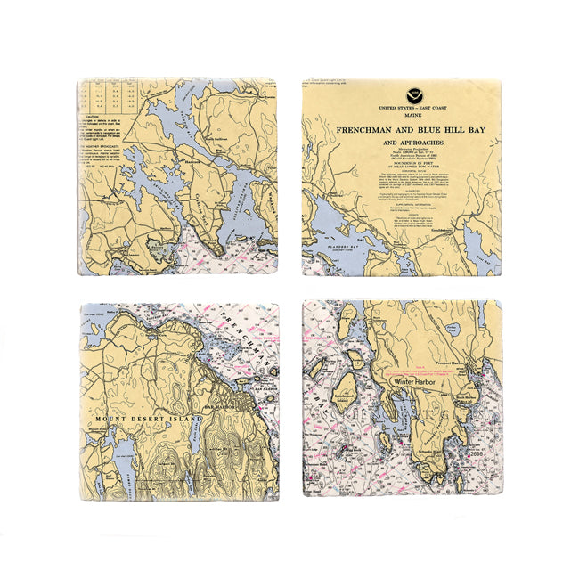 Frenchman Bay, ME- Marble Coaster Set