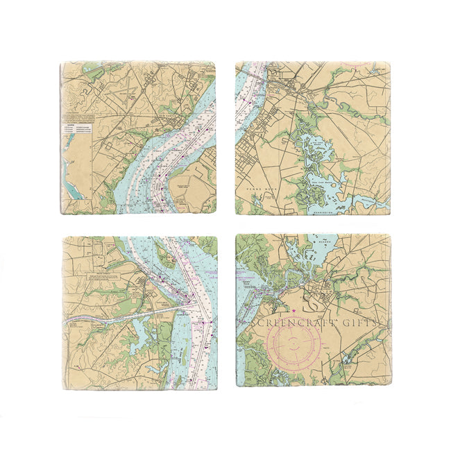 Pennsville, NJ- Marble Coaster Set