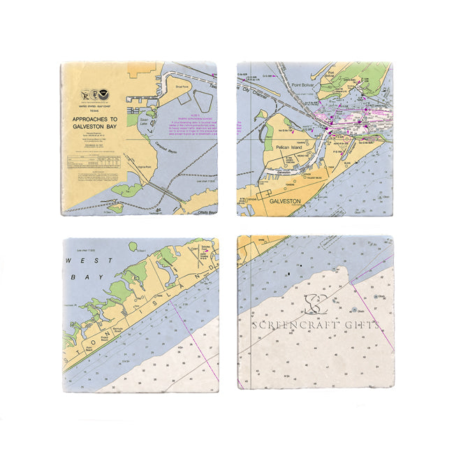 Galveston, TX - Marble Coaster Set