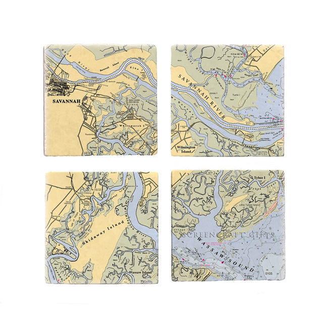 Savannah, GA- Marble Coaster Set