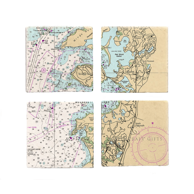 North Falmouth, MA  - Marble Coaster Set