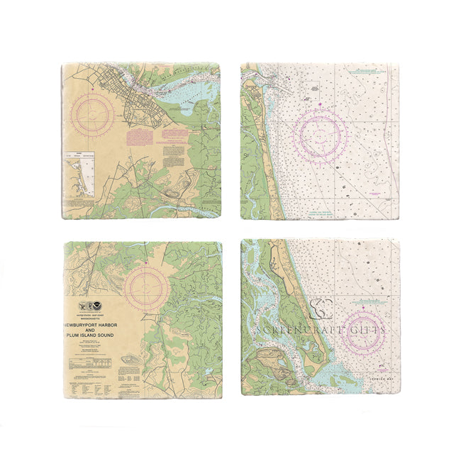 Plum Island, MA- Marble Coaster Set