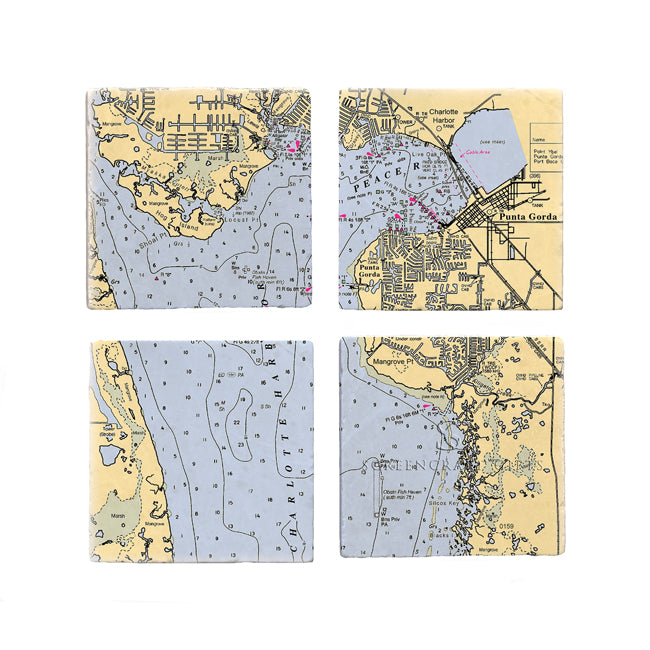 Punta Gorda, FL- Marble Coaster Set