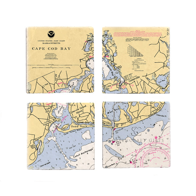 Osterville, MA - Marble Coaster Set