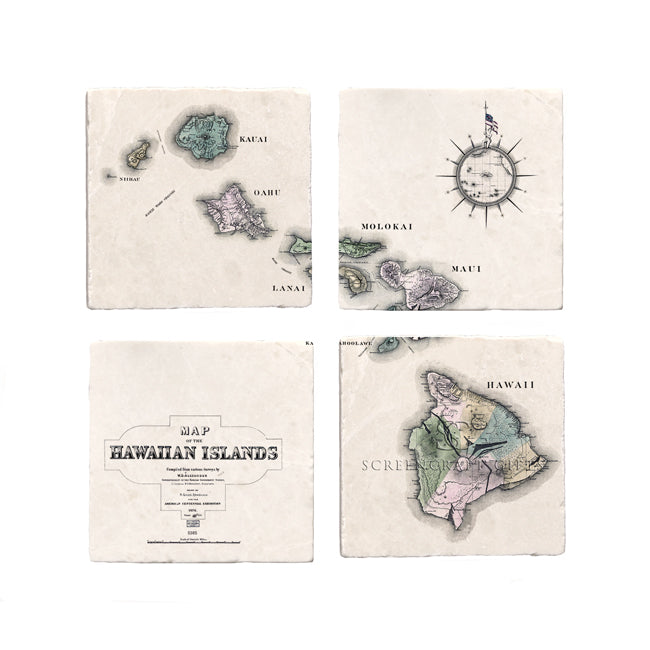 Hawaii - Marble Coaster Set