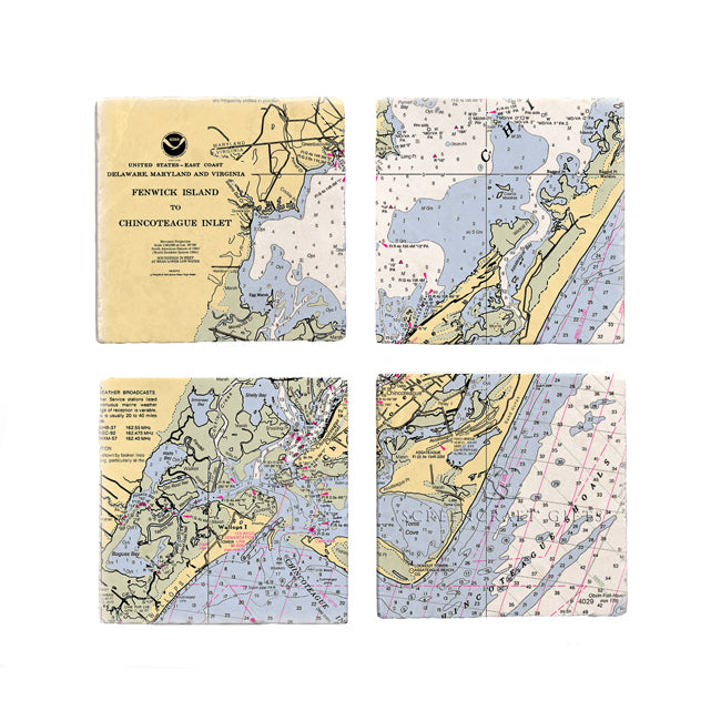 Chincoteague, VA- Marble Coaster Set