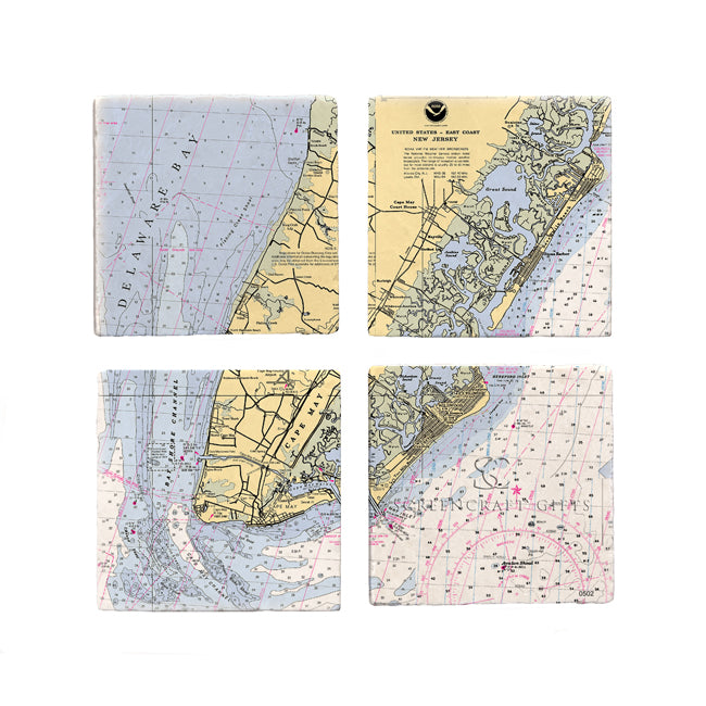 Cape May, NJ- Marble Coaster Set