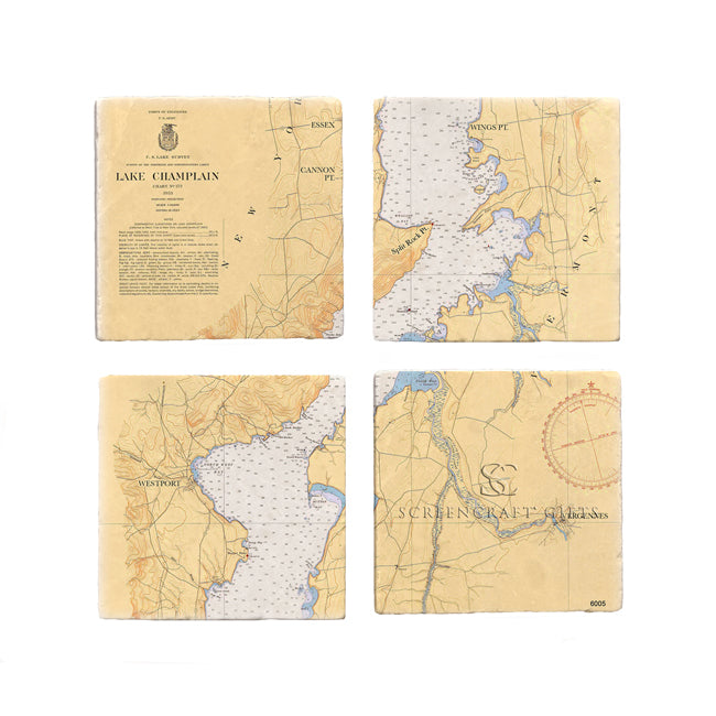Westport, NY-  Marble Coaster Set