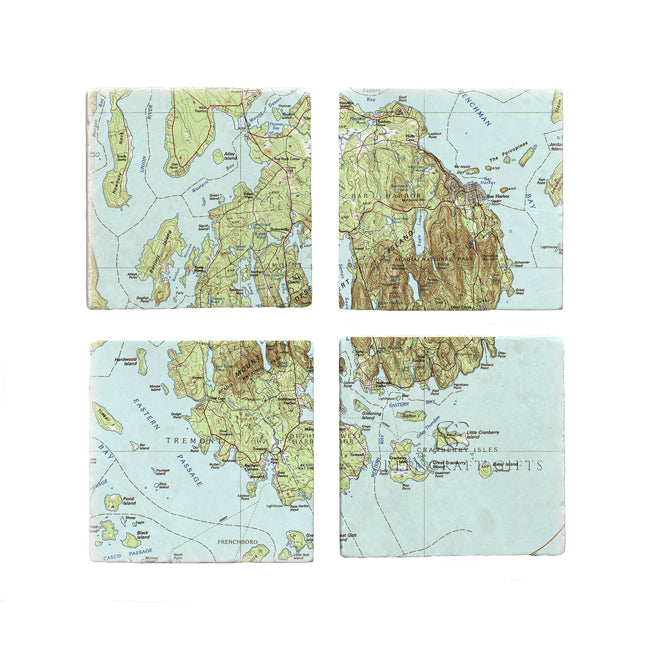 Acadia National Park-  Marble Coaster Set